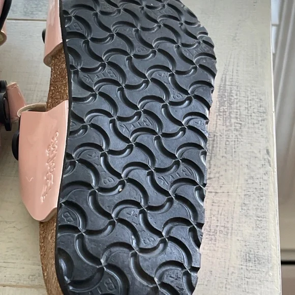 Birkenstock Birki’s Madura Patent Leather Peach Sandals Size EU 38 US 7 - Picture 8 of 9